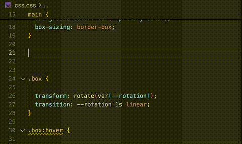 snippet in a css file