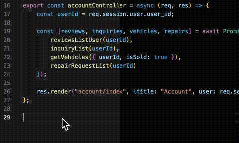 snippet in a express file