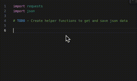 snippet in a python file